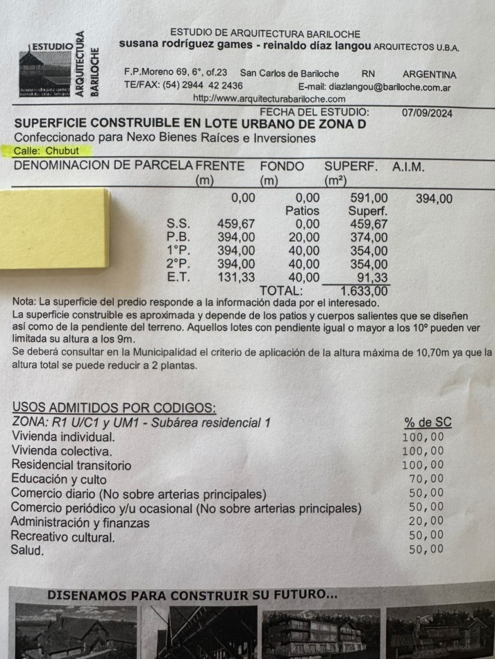 LOTE RADIO CENTRICO CHUBUT 850