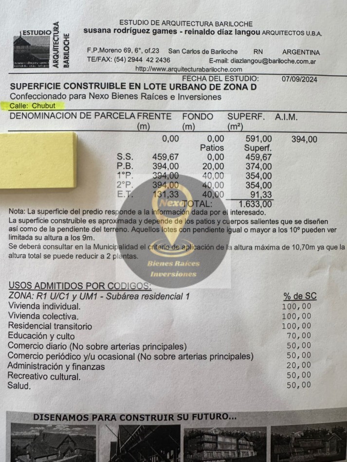 LOTE RADIO CENTRICO CHUBUT 850